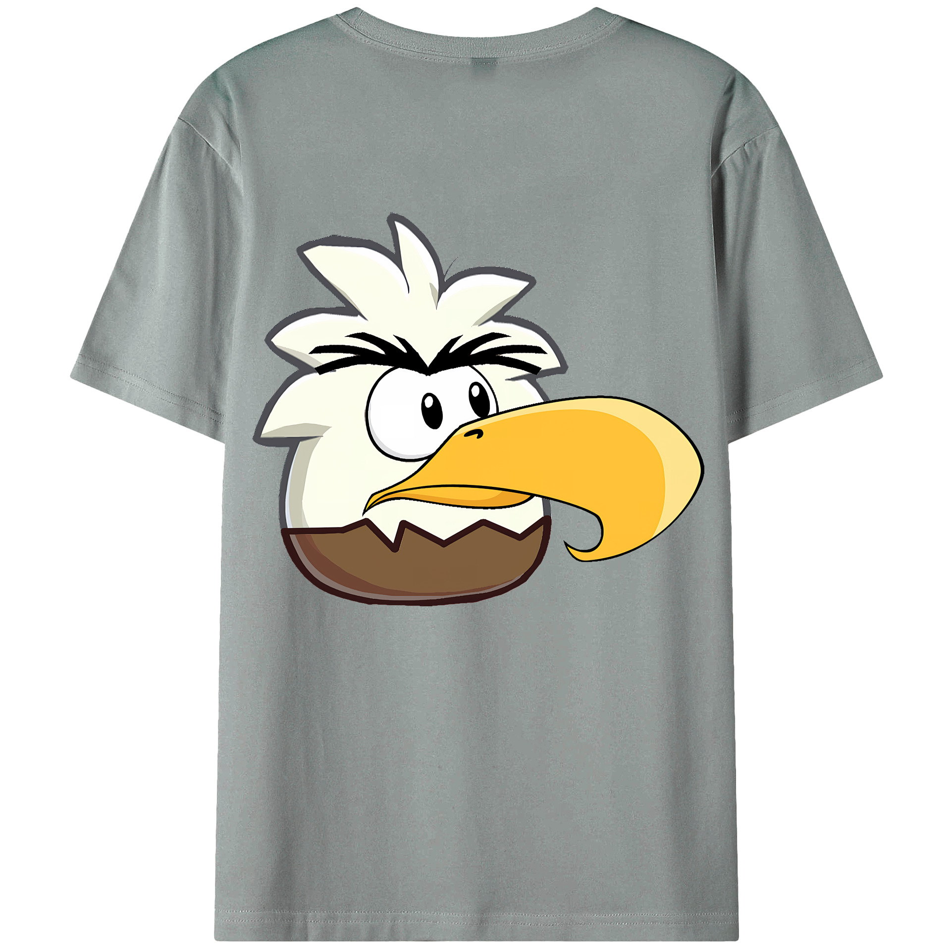 （画像用） Angry Birds アングリーバード 綿100％ メンズ半袖Tシャツ（バックプリント） 通気性